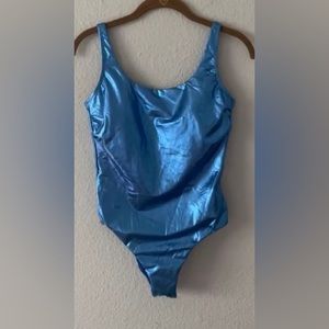 New Enfasis Metallic Blue One Piece Swimsuit